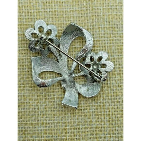 Vintage Brooch Sphinx Marcasite Flower Bouquet - Picture 7 of 9